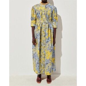 Rachel Comey Ardito Button Front Dress Yellow Blue size 4